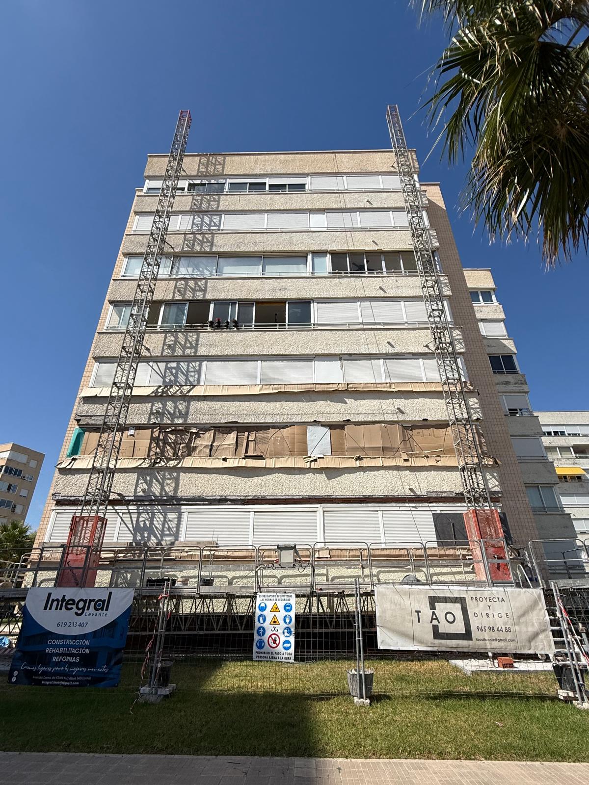 reforma de fachada realizada por integral levante en Alicante